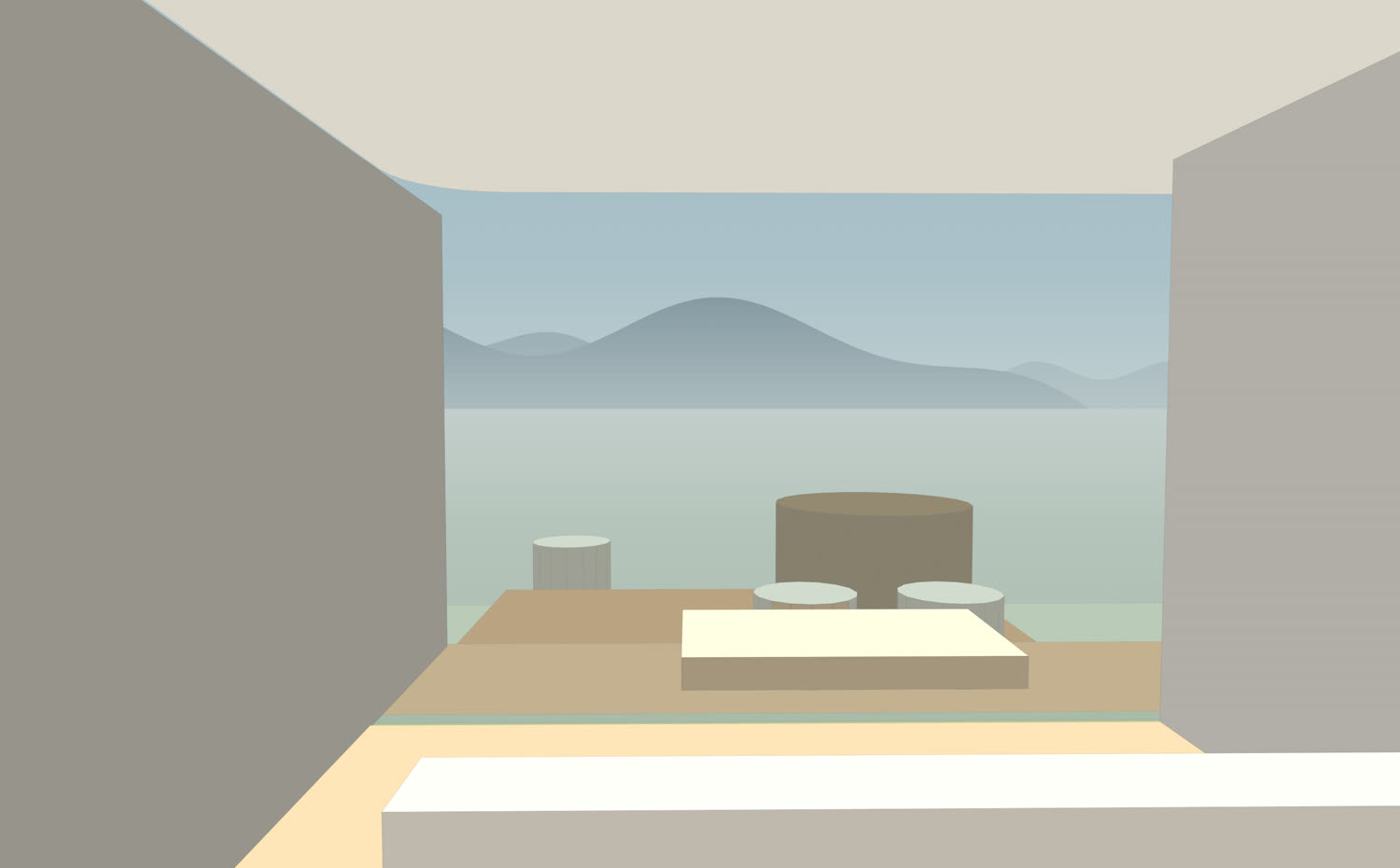 Interior de chalé com vista para o vale — imagem ilustrativa