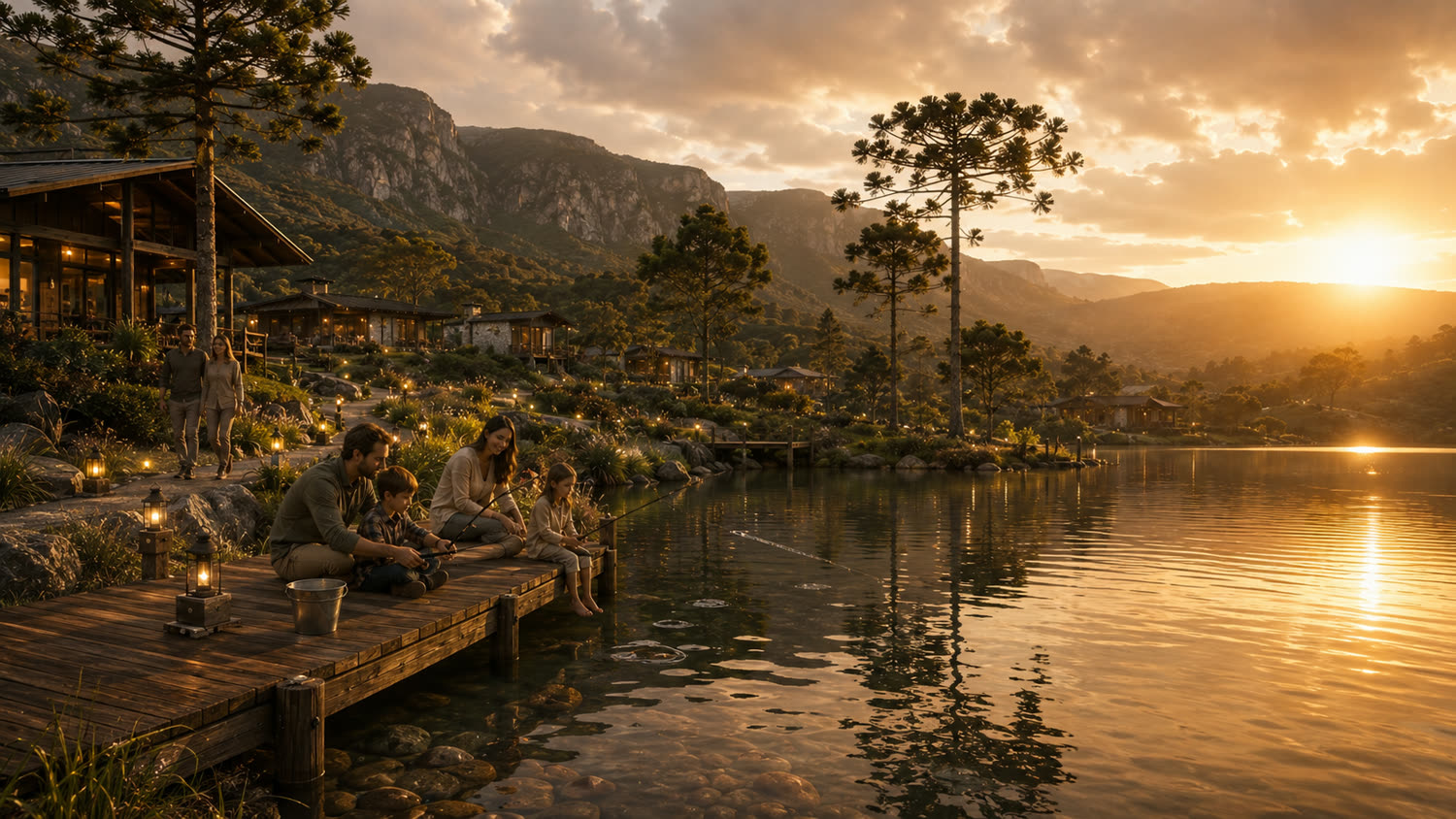 Lago com píer — em estudo